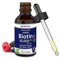Liquid Biotin 10000mcg Extra Strength Gel Drops | 2 oz | for Hair, Skin, Nails | Vegetarian, Non-GMO, Gluten Free Supplement | by Carlyle