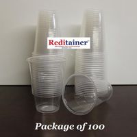 Reditainer - Clear Plastic Stackable Disposable Translucent Beverage Cups (16 Ounce, Package of 100)