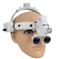 Dental Surgical Binocular Headband Loupes with Headlights, Medical Magnifier with 5W LED Headlamp Lights, Working Distance: R(420 mm), Magnification: 3.5X(Shipping from USA)