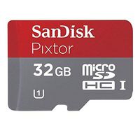 SanDisk - Pixtor High Performance 32GB microSDHC Class 10 UHS-1 Memory Card with Adapter - Red/Gray