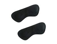 VSUDO Leather Shoe Heel Liner, Shoe Heel Insert, Heel Cushion Inserts, Heel Pads, Heel Insoles, Heel Grips, Design for Men or Women Loose Shoes, Protect Your Heel[1 Pair-Black-Leather]