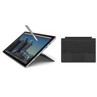 Microsoft Surface Pro 4 Tablet, 12.3", Intel Core i5, 8GB RAM, 256GB SSD, Windows 10, Silver - Bundle Surface Pro 4 Type Cover, Black