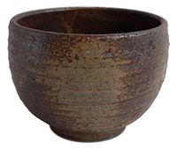 Mino ware Japanese Pottery Large Bowl Burnt Brown & Ocher Stripe (Matcha/Rice) Made in Japan (Japan Import) MSB008