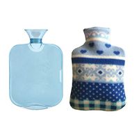 2 Liters Hot Water Bottle with Soft Cover, Pain Relief (Blue)