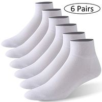 Forcool Diabetic Socks, Women's Men's Non Binding Loose Top Soft Wide Stretchy Diabetic Socks Ankle Low Cut Cotton Edema Socks Diabetes Socks with Seamless Toe, 6 Pairs White, Medium