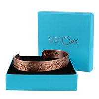 SISTO-X Copper Magnetic Cuff Bracelet/Bangle Viking Design by Sisto-X® 6 Magnets Rare Earth Neodymium XL (190-225Mm)