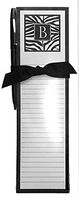 "Monogram B" Magnetic List Pad & Pen Gift Set, Blanc Noir Series