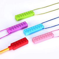 Chew Necklaces Set - (4 Pack with Colored Cords + Bonus Pencil Topper) - Sensory Chew Toys for Autism, Biting, Teething, ADHD, SPD, Oral Motor Children, Kids, Boys, and Girls