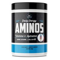 Daily Energy AMINOS - BCAA & EAA with Caffeine, and Hydration | Supports Recovery, Endurance, Energy, Focus, Muscle Building | Premium Vegan Aminos | 30 sv (Liberty Pop)