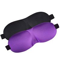 3D Sleeping Mask Eye Mask for Sleeping Contoured Shape Ultra Lightweight & Comfortable Sleep Mask for Travel, Nap, Shift Works 2 Pack (Black & Purple)
