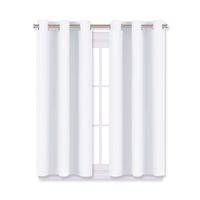 NICETOWN Draperies Curtains Panels, Blocking Out 50% Sunlight Window Treatment Curtains, Grommet Top Small Window Drapes for Bedroom (2 Panels, 29 by 45, White)