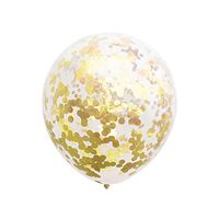 PoityA 1Pc 12/18/36 Inches Transparent Latex Round Balloons Inflatable Helium Glitter Confetti Birthday Wedding Party Supplies Decoration 5 Colors
