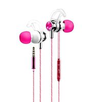 Josi Minea 3.5mm Premium HD Headphones - Stereo Earphone Headset with Volume, Play/Pause Controller & Built-in Microphone [ Rose Gold ]