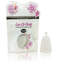 Luv Ur Body Menstrual Cup – Eco Friendly, Soft, Flexible, Firm and Hypoallergenic FDA Approved Medical-Grade Silicone – Prevent Shafting Rashes Reduce Menstrual Cramps (Small - Clear)