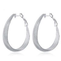 Hot Sale Hollow Out Silver Jewelry Fashion Hoop Dangle Earrings Ear Stud