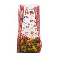 25ct Valentine"Love Messages" 4x2x9" Medium Cello Cellophane Treat Food Snack Bags nfLG -1554