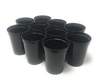 CSBD Stadium 16 oz. Plastic Cups, 10 Pack, Blank Reusable Drink Tumblers for Parties, Events, Marketing, Weddings, DIY Projects or BBQ Picnics, No BPA (Black)