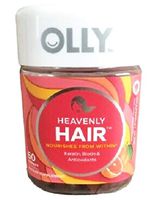 OLLY Heavenly Hair Gummy Vitamins! 60 Gummies Grapefruit Flavor! Blend of Biotin, Keratin, and Powerful Antioxidants! Delicious Gummy Formulated to Support Healthy Hair! Choose Your Pack! (1 Pack)