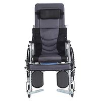 ChenCheng Wheelchair Foldable Reclining Wheelchair That can be Placed Flat, Portable Toilet with Portable Toilet, Gray Medical Supplies (Size : B)
