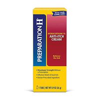 Preparation H Anti-Itch Hemorrhoid Treatment Cream with Hydrocortisone 1%, Maximum Strength Relief, Tube (0.9 Ounce, 1 Tube per Box), Pack of 3