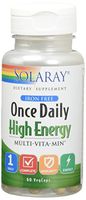 Solaray Once Daily High Energy Multivitamin, No Iron | Complete Multi w/ Whole Food and Herb Base | Non-GMO | 60 VegCaps