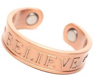 Believe Copper Womens Ring with Magnets Adjustable Sizing 5.5 Thru 9 Magnetic Pain Relief for Arthritis and Carpal Tunnel 99% Pure Copper 6mm Wide