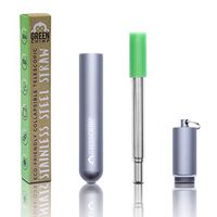 Greenchimp Portable Reusable Drinking Straws | Collapsible Telescopic Stainless Steel Metal Straw Dispenser | Long Cleaning Brush, Silicone Tip | Eco-Friendly Stainless Steel Straws