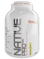 Rivalus Native Pro, Banana, 2.7lb - 100% Grass Fed, Native Whey Protein Isolate, Undenatured, Non-GMO, Gluten Free, All Natural, with No Hormones, No Added Sugar, Naturally Richer in Key Amino acids