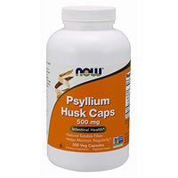 NOW Supplements, Psyllium Husk Caps 500 mg, Non-GMO Project Verified, Natural Soluble Fiber, Intestinal Health*, 500 Veg Capsules