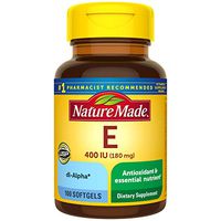 Nature Made Vitamin E 180 mg (400 IU) dl-Alpha Softgels, 100 Count for Antioxidant Support (Pack of 3)