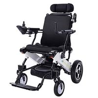ELENKER 2020 Electric Wheelchair, Foldable Deluxe Powerful Powered Mobility Aid Carry Wheel Chair, Up to 15 Miles Range with 2 Batteries, Headrest for Air Travel Adult Outdoor Home