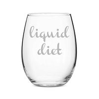 Liquid Diet Stemless 21 oz Wine Glass - 4PCS