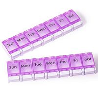 2-Pack Large Weekly Pill Organizer 1 Times a Day, 7 Day AM PM Pill Case, Travel Pill Box Twice a Day, Oversized Daily Medication Organizer for Vitamin Supplement and Big Fish Oil. (Purple)