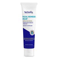 TriDerma Facial Redness Relief Gentle Face Cream, Calming, Maximum Strength, Moisturize, Colloid, Evens Skin Tone, All Skin Types, 3.3oz Tube