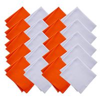 EMAAN Microfiber Cleaning Cloths, Glasses Cleaning Cloth 20 Pack(Orange,White)