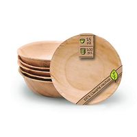 Naturally Chic Palm Leaf Compostable Bowls - 7 Inch Round Biodegradable Disposable Small Dinnerware Set - Eco Friendly - Bowls for Weddings, Parties, BBQs, Events (200 Pack)