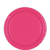 Round Paper Plates | 20ct (7 inch, Bright Pink)