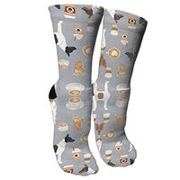 WAZNINA Rat Terrier Dog Coffee Pattern Beauty Fashion Warm Winter Compression Socks Cotton Crew Socks One Size for Women and Men(15.8inch)