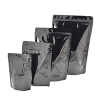 100 Pcs Colorful Stand Up Zip Lock Bags Pouch,Mylar Aluminum Foil Standing Zipper Plastic Pouches Bags Bottom Gusset Pouch Keep Aroma Zip Lock Bags (Black, 16x24x4 cm(6.3"x9.45"x1.57"))