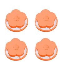 HighlifeS Washing Machine Filter,Floating Pet Fur Catcher Filtering Hair Removal Device Wool Cleaning Supplies (4 PC Orange)