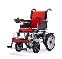 YUDUODUO Electric Wheelchair Folding Heavy Duty Powerchair with Seat Belt Lightweight Powerful Dual Motor Wheelchair 84 Lbs（Red）