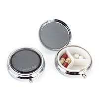 Andy HOUSEWARE Black Compact 3 Compartment Medicine Case, Pill Box for Pocket or Purse (Black)