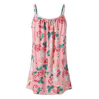 Jophufed Women Summer Casual Flowy Sleeveless Camisole Tank Tops Pink