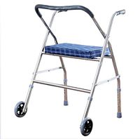 Finly Folding Silver Car Old Man Silver Car Sheet Walker Stainless Steel Trolley, Rounded Rehab Movement Folding