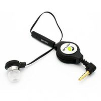 Retractable Headset Mono Handsfree Earphone Mic Single Earbud Headphone in-Ear Wired [3.5mm] [Black] for Google Pixel, XL - Huawei P10, P9 - LG G5 G6 Stylo 3 V10 V20 - Motorola Droid Turbo 2