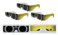 Solar Eclipse Glasses - ISO Certified, CE Approved - 3 Pairs - "Yellow Sun" - Solar Shades