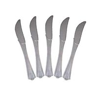 Knives Plastic Cutlery, Premium Silverware Reflective Heavy Duty -100 Count