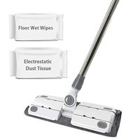 ITSOFT Microfiber Hardwood Floor Mop, Disposable Electrostatic Dust Removal Mop, for Hardwood, Laminate, Tile Cleaning, for Wet or Dry Floor Cleaning, White