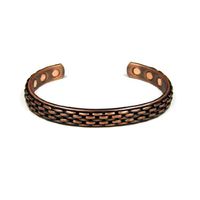 Accents Kingdom Magnetic Copper Therapy Arthritis Relief Golf Cuff Bangle Bracelet, Basket Weave