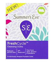 Summer's Eve FreshCycle Cleansing Cloths, Reduces Period Odor, 14 Count